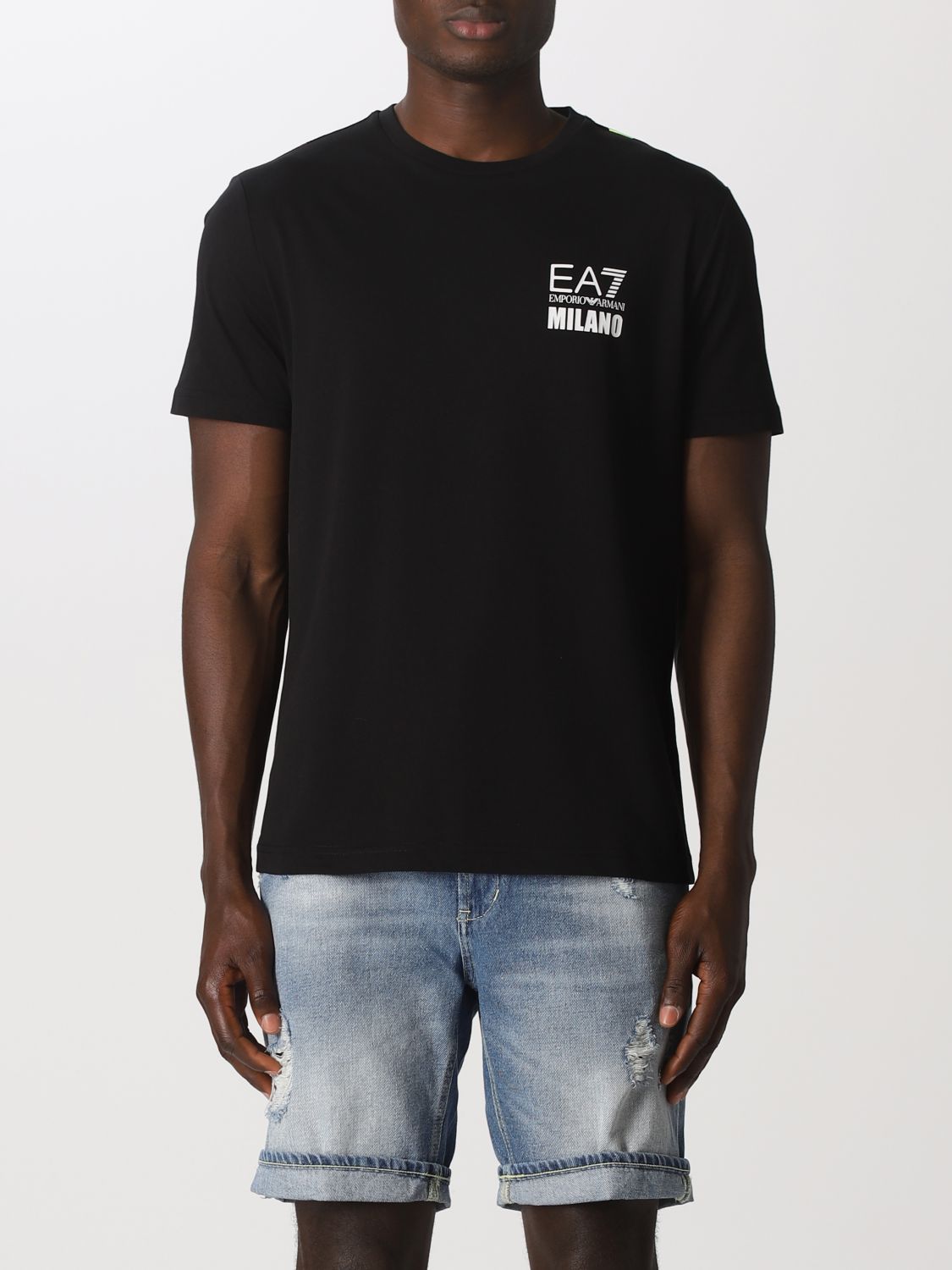 EA7: T-shirt with logo - Black | Ea7 3LPT65PJ7CZ GIGLIO.COM