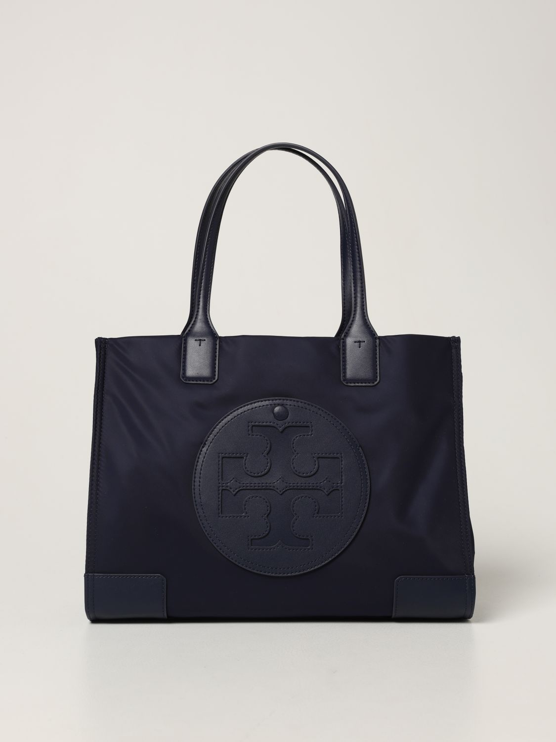 TORY BURCH: Ella Tote nylon bag with emblem - Blue | Tory Burch tote ...