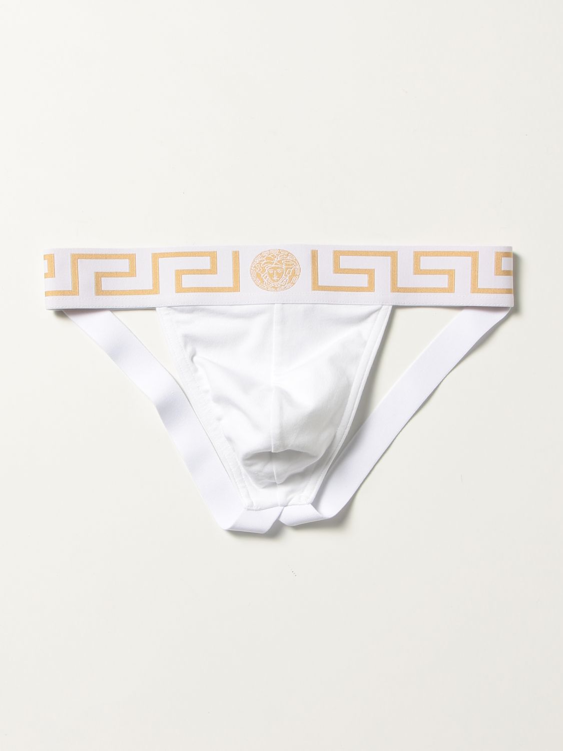 Underwear Versace: Versace Versace cotton border jock strap white 1