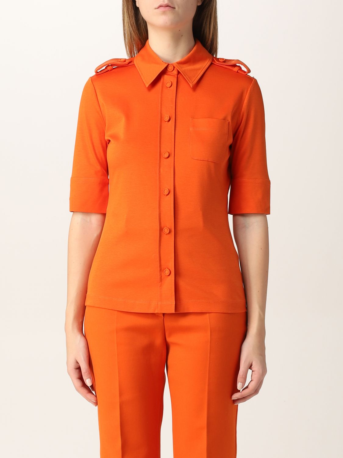 SPORTMAX: cotton blend shirt - Orange ...