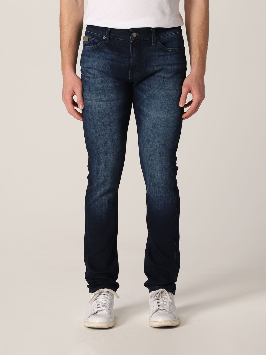 7 FOR ALL MANKIND: jeans in washed denim - Blue | 7 For All Mankind ...
