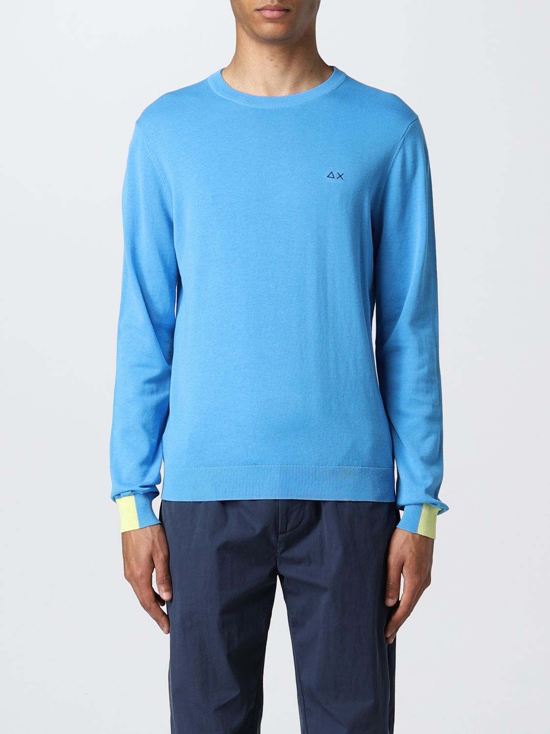 SUN 68: sweater for man - Turquoise | Sun 68 sweater K32106 online on ...