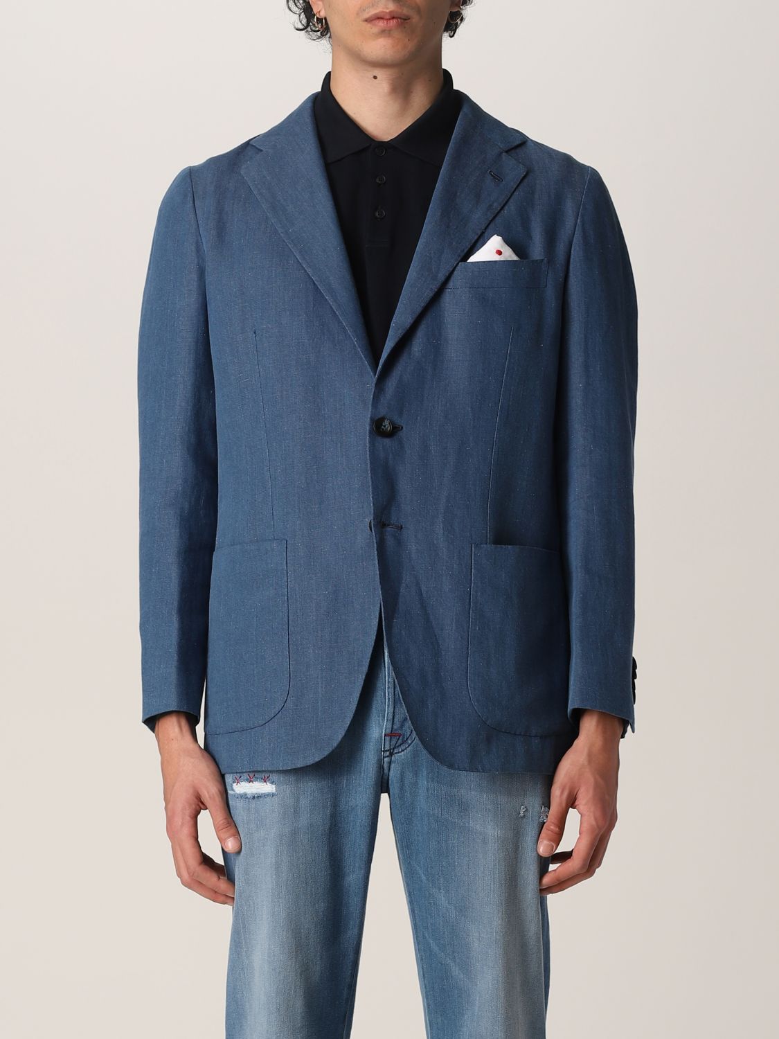 Блейзер Kiton: Куртка Мужское Kiton синий 1