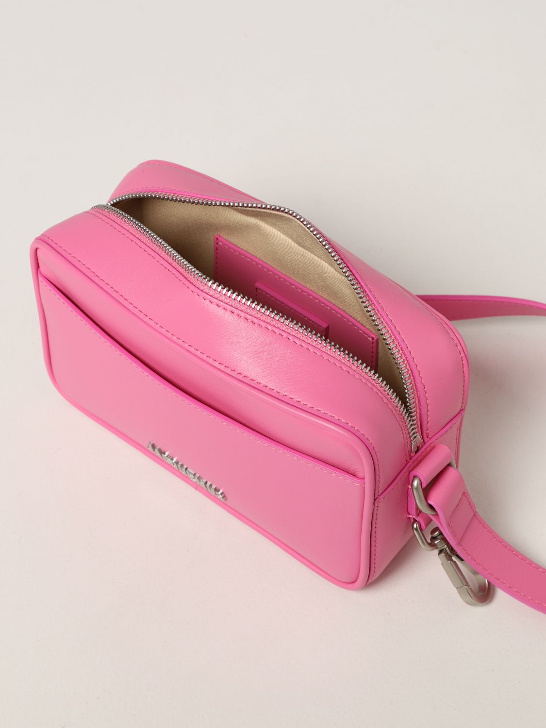 JACQUEMUS: Le Baneto leather bag - Pink | Jacquemus shoulder bag 