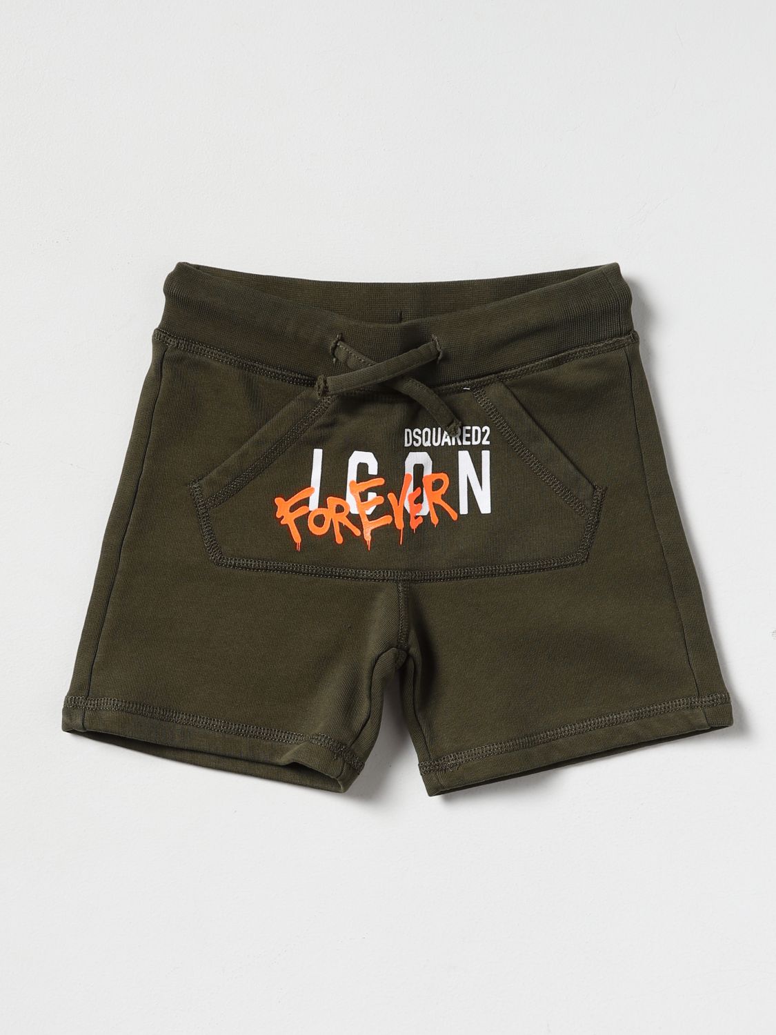 Dsquared2 Junior Kids' Jogging Shorts With Icon Logo In Green
