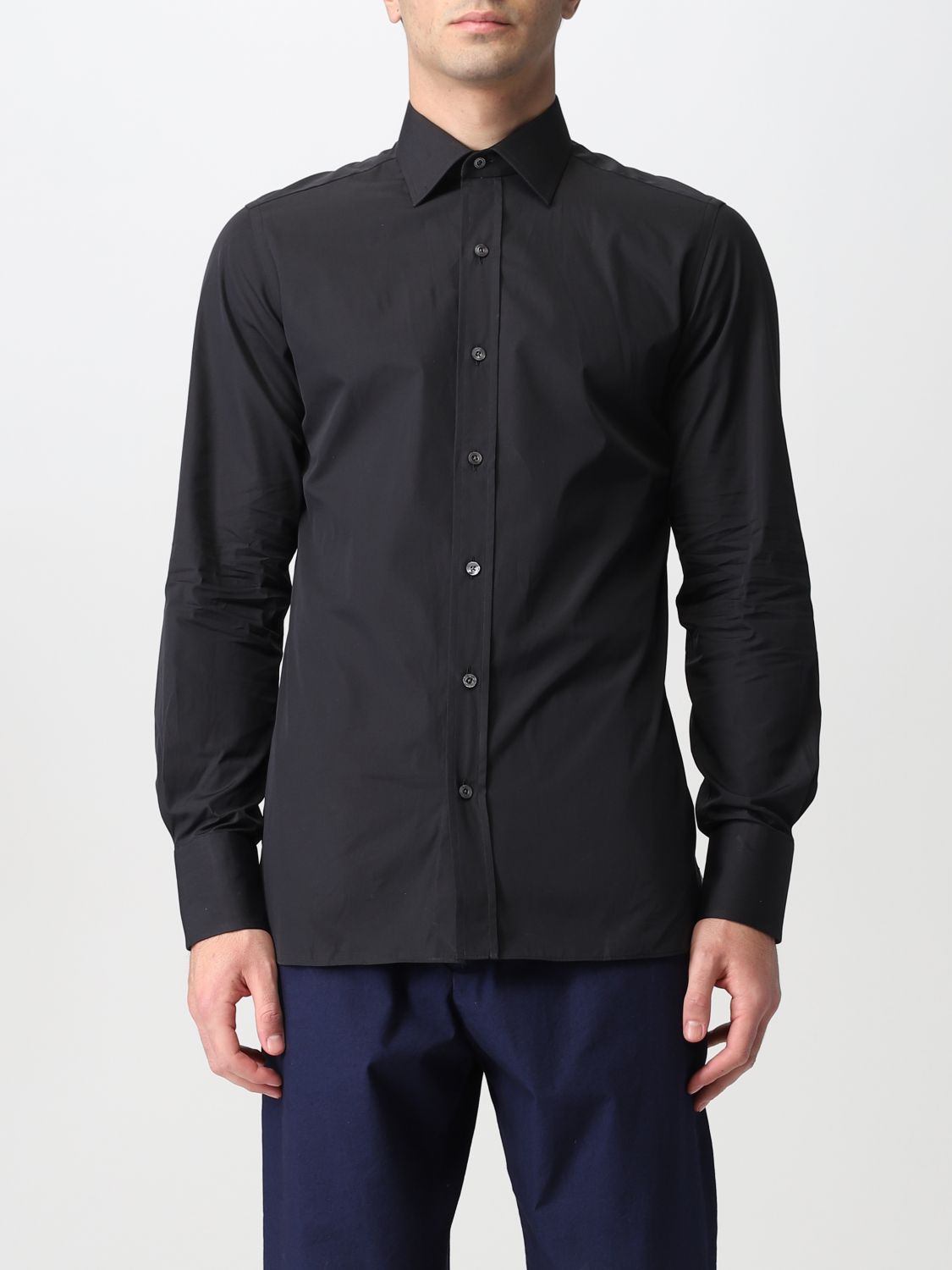 TOM FORD: classic shirt in cotton - Black | Tom Ford shirt QFT00194S1EG ...