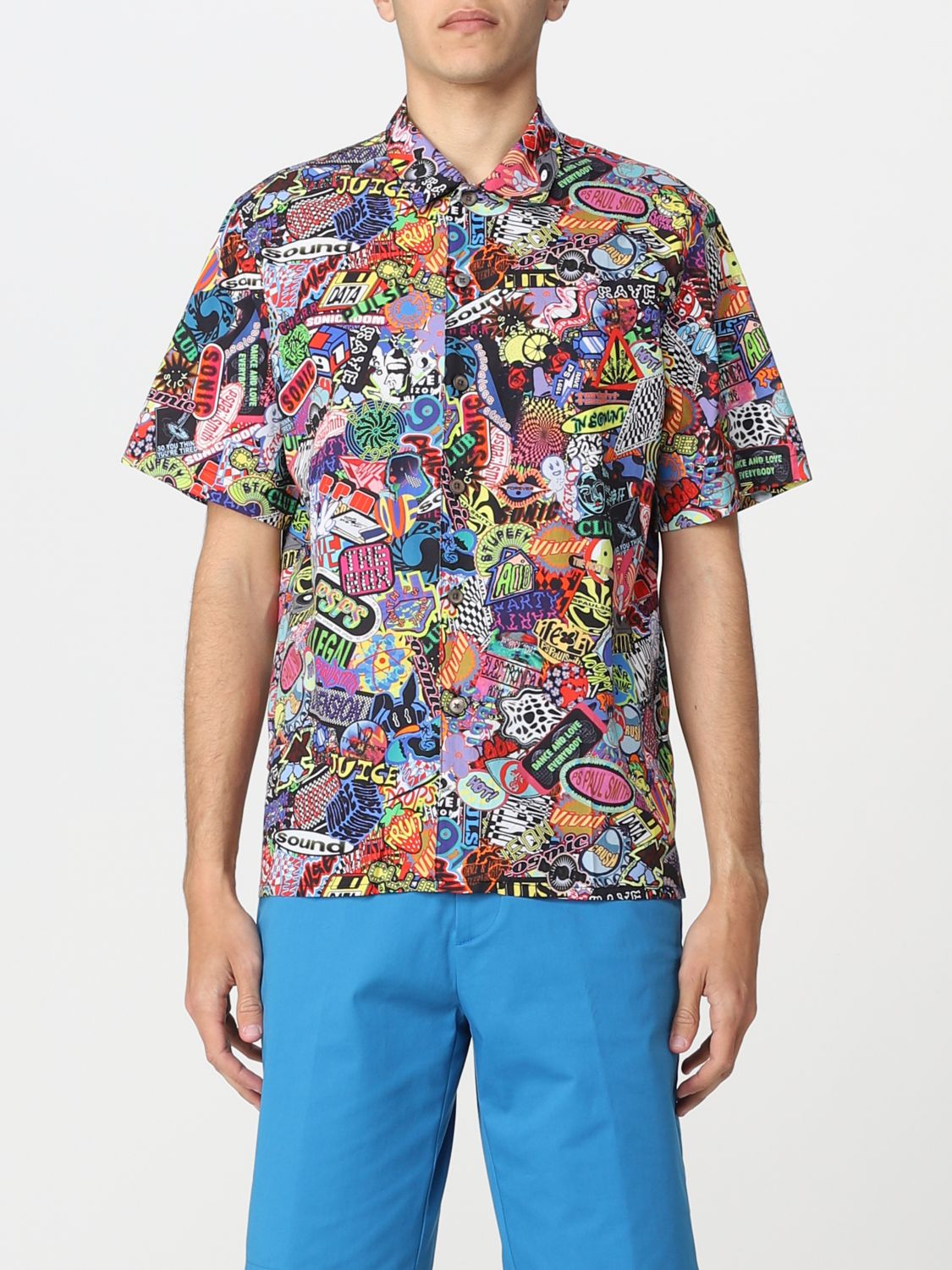 PS PAUL SMITH: cotton shirt with Stickers print - Multicolor | Ps