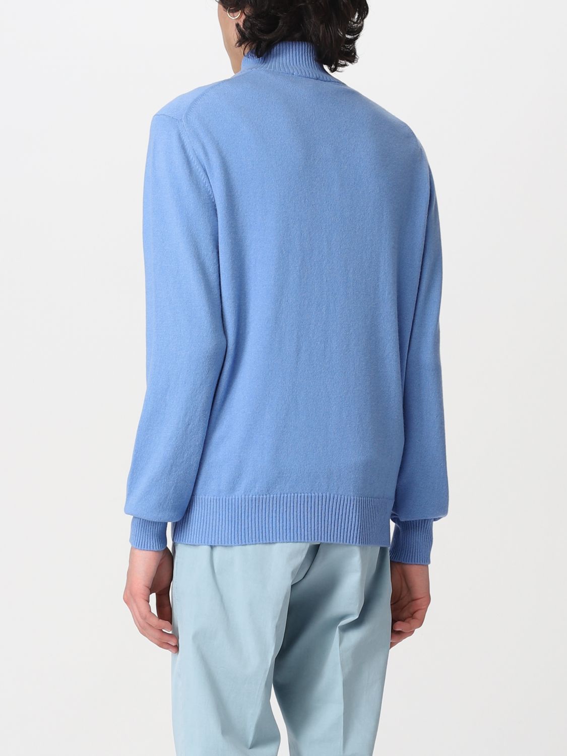 Cardigan Drumohr: Cardigan con zip Drumohr in cashmere azzurro 2