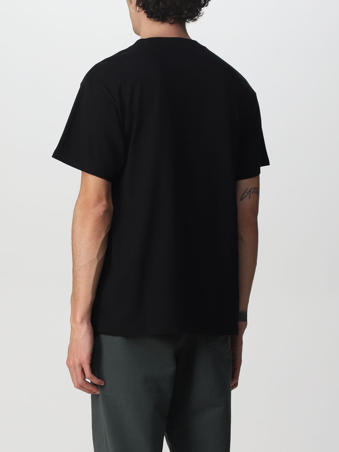 CARHARTT WIP: Carhartt cotton t-shirt with logo - Black | Carhartt Wip ...