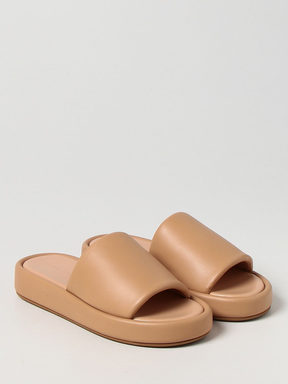 Flat sandals Sergio Rossi: Sergio Rossi nappa leather slides brown 2