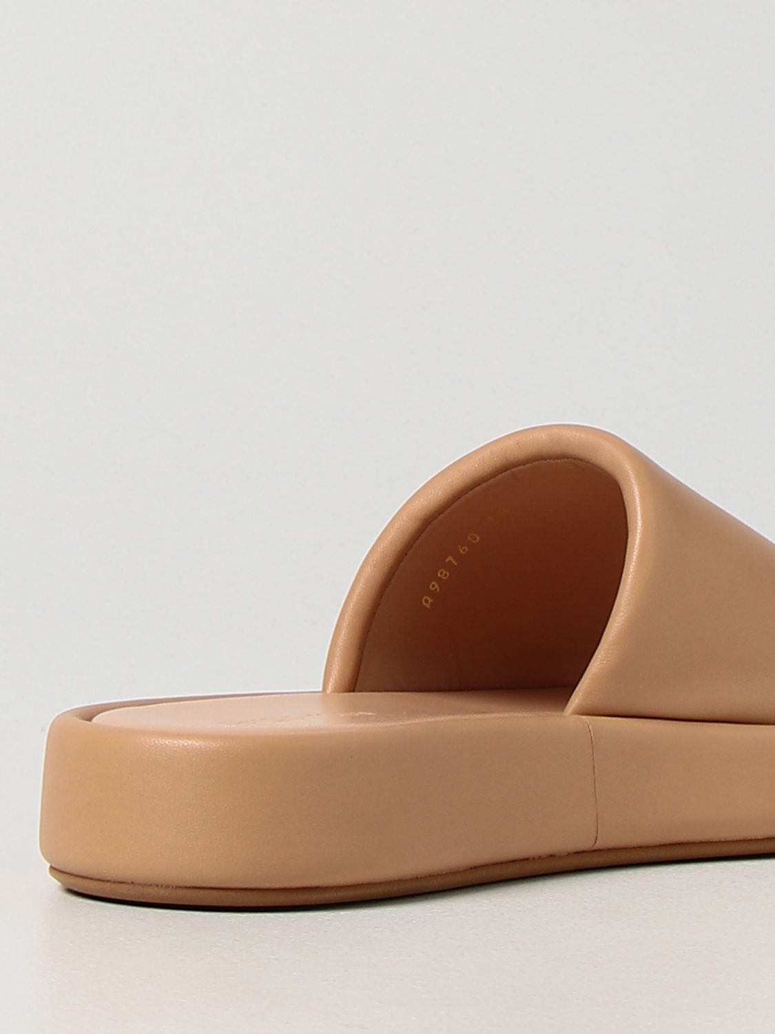 Flat sandals Sergio Rossi: Sergio Rossi nappa leather slides brown 3