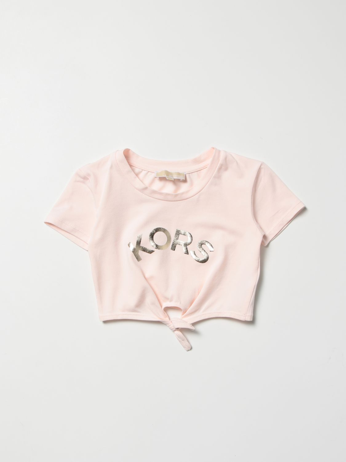 Michael Michael Kors Kids' T-shirt With Laminated Logo In Pink | ModeSens