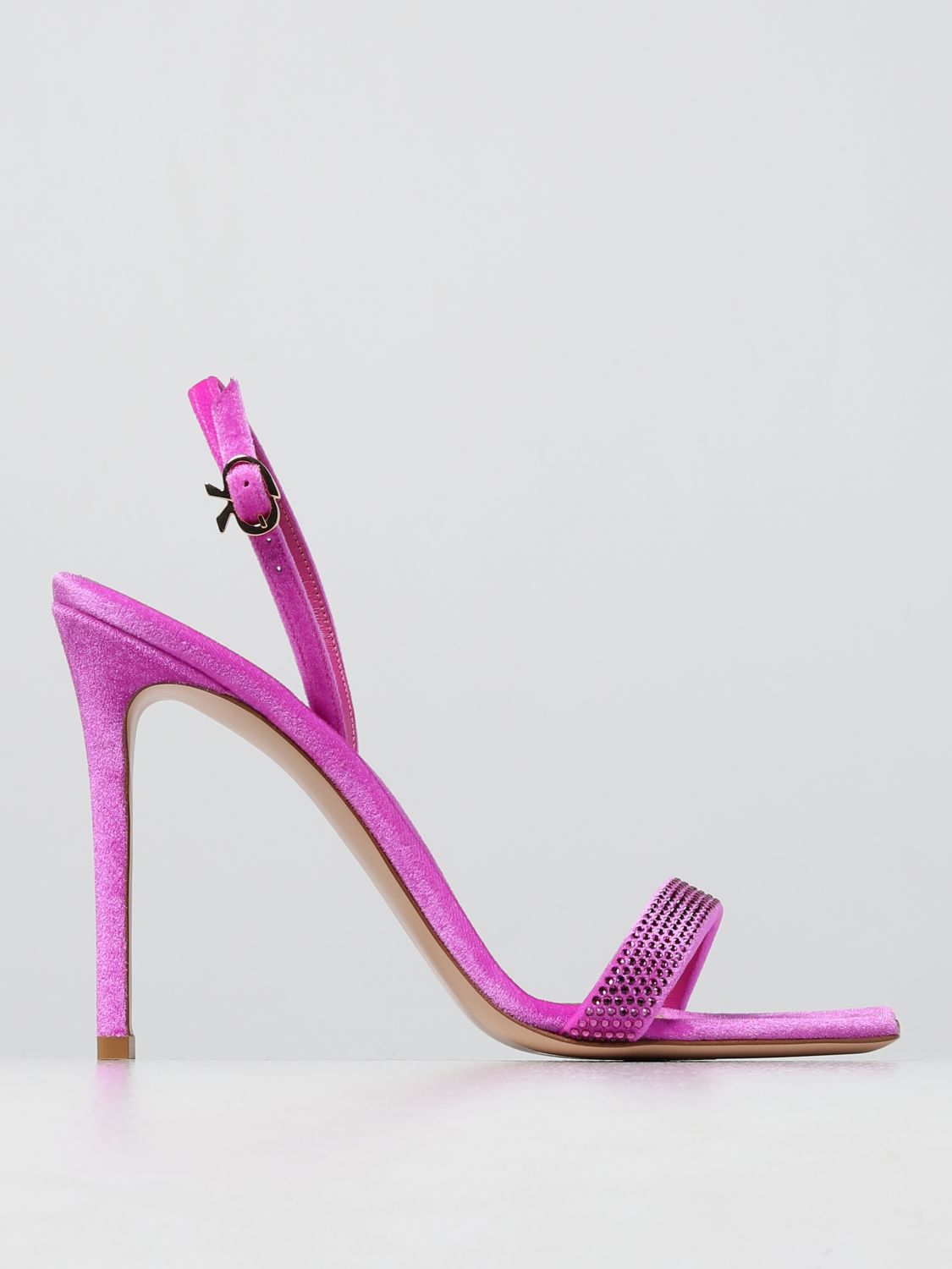 GIANVITO ROSSI: fabric heeled sandals - Fuchsia | Gianvito Rossi heeled ...