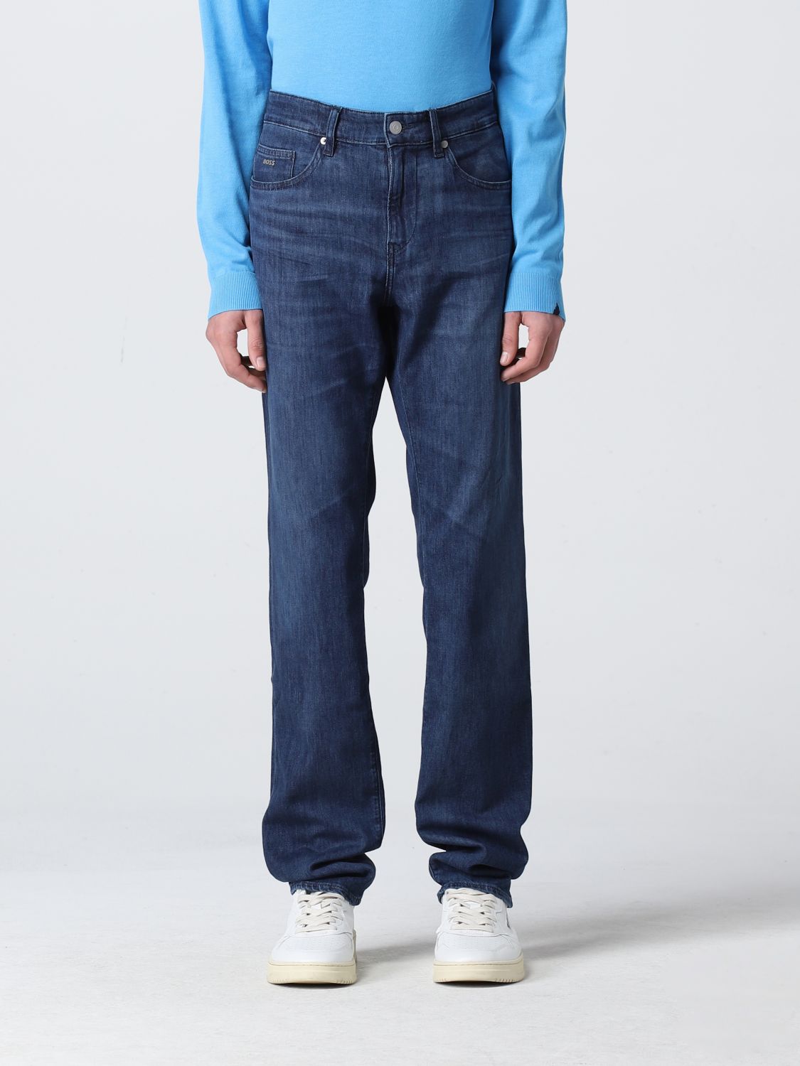 BOSS: jeans in wide denim - Blue | Boss jeans 50467677 online at GIGLIO.COM
