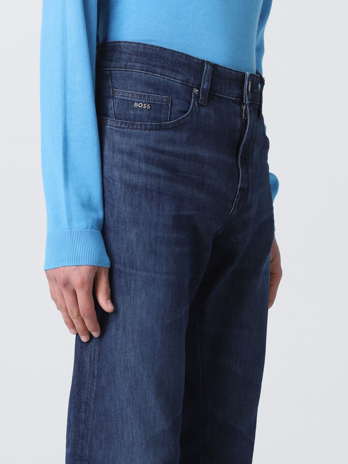 Boss Outlet: jeans in wide denim - Blue | Boss jeans 50467677 
