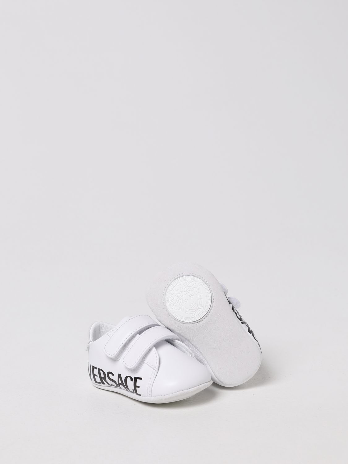 Shoes Young Versace: Versace Young cradle shoe in smooth leather white 2