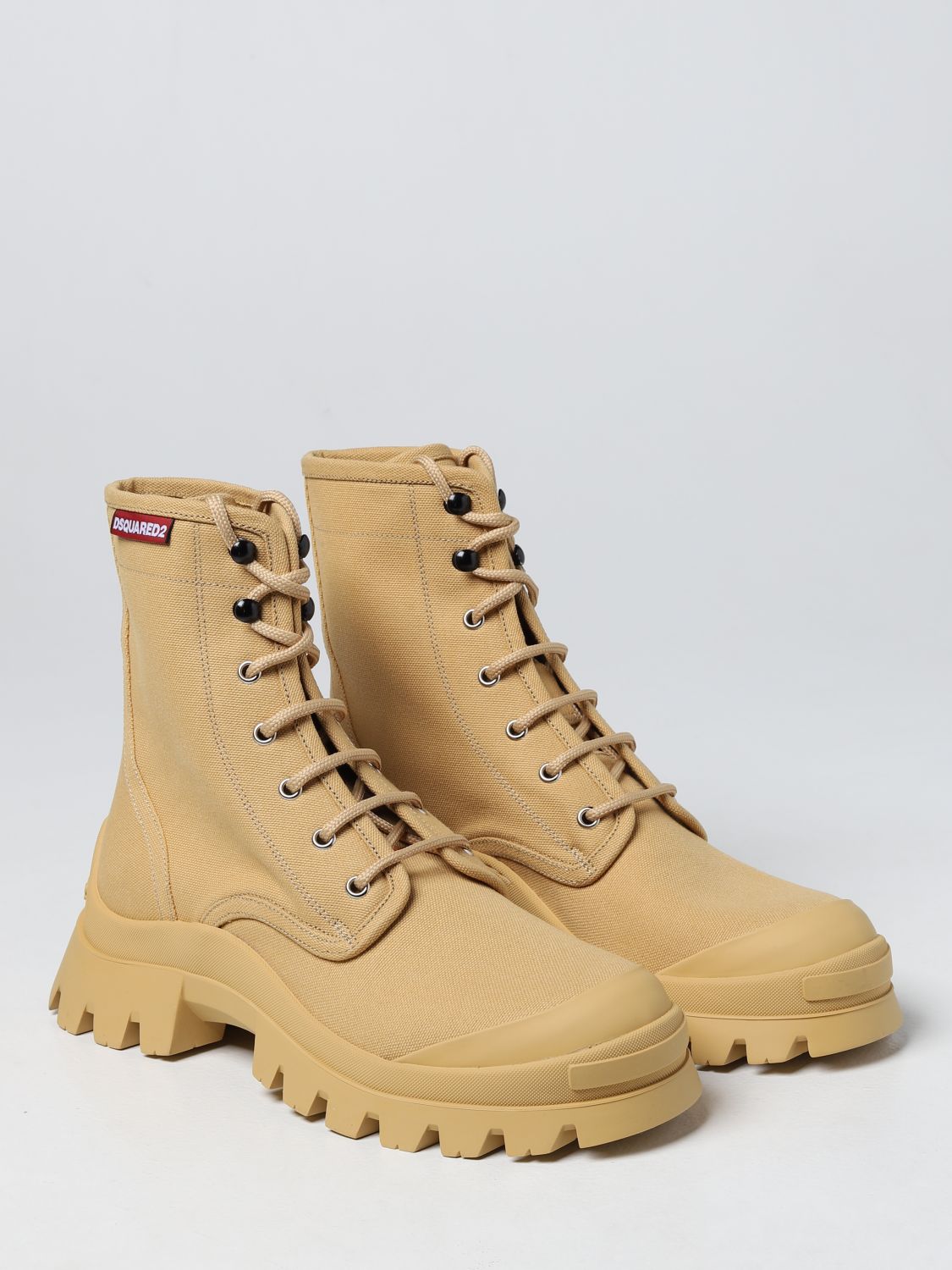 Boots Dsquared2: Dsquared2 Combat combat boots in canvas camel 2