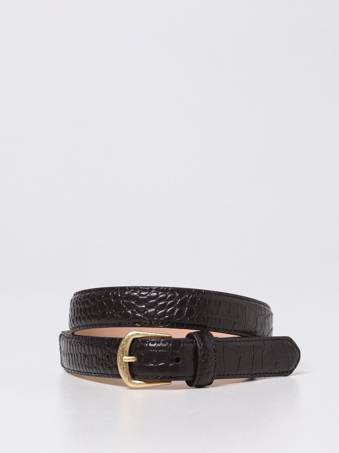 Dsquared2 Junior Belt In Crocodile Print Leather In Dark