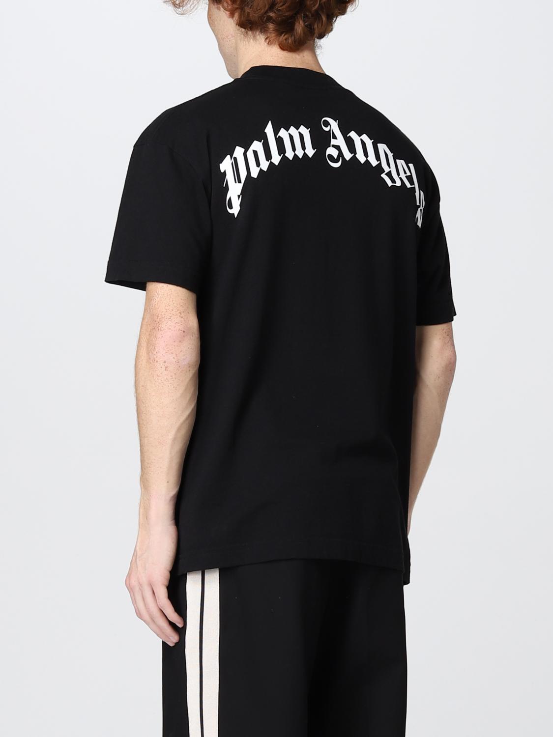 PALM ANGELS: T-shirt con stampa - Nero | T-Shirt Palm Angels  PMAA001S22JER02 GIGLIO.COM