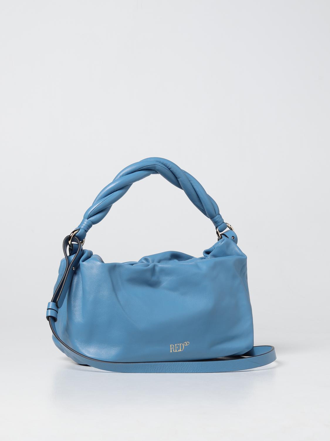 Roseau XS Handbag Sky Blue/Red - Leather (10057HDJH90)