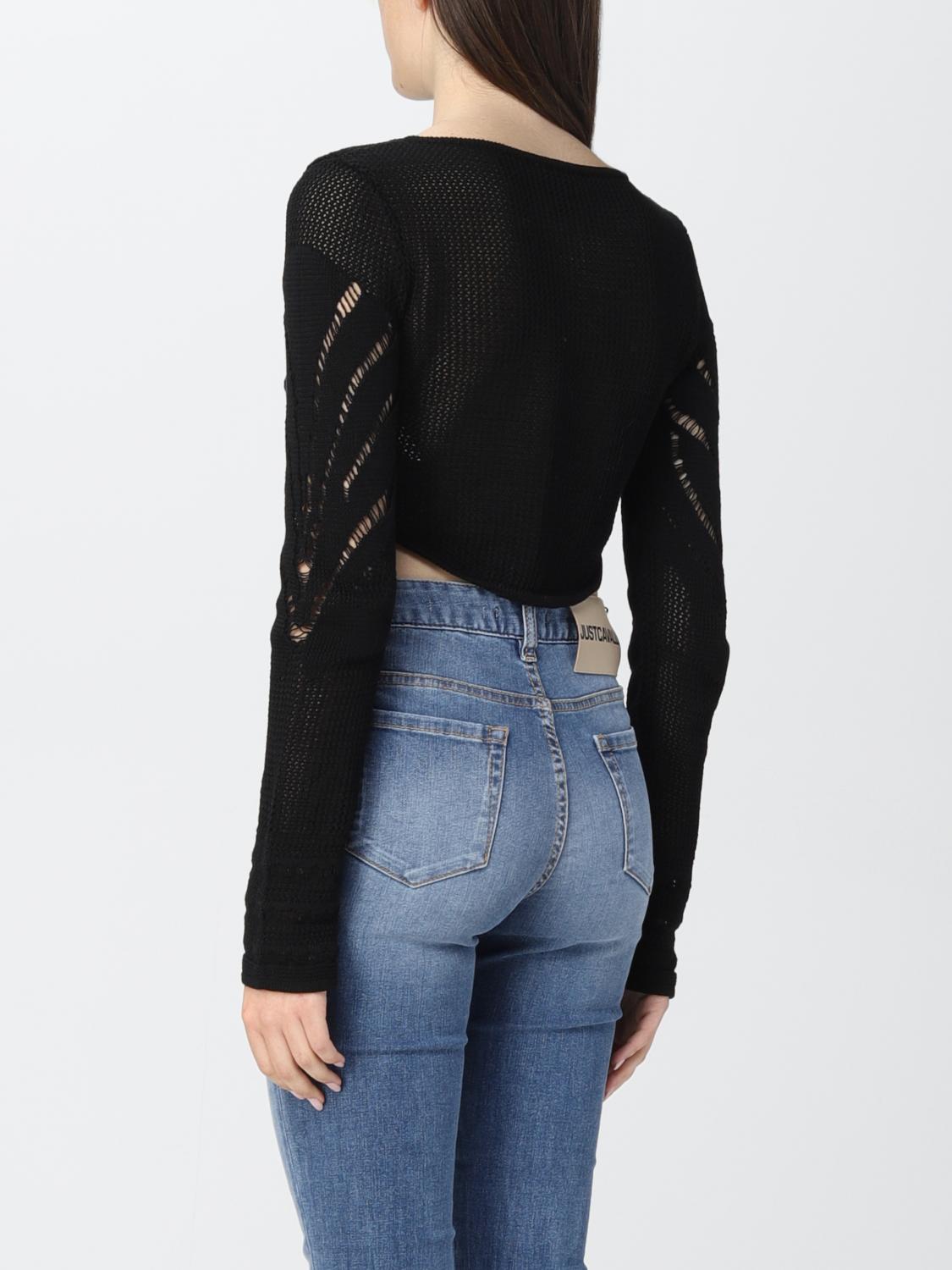 ROBERTO CAVALLI: Maglia donna - Nero | Maglia Roberto Cavalli S04HA0410  GIGLIO.COM