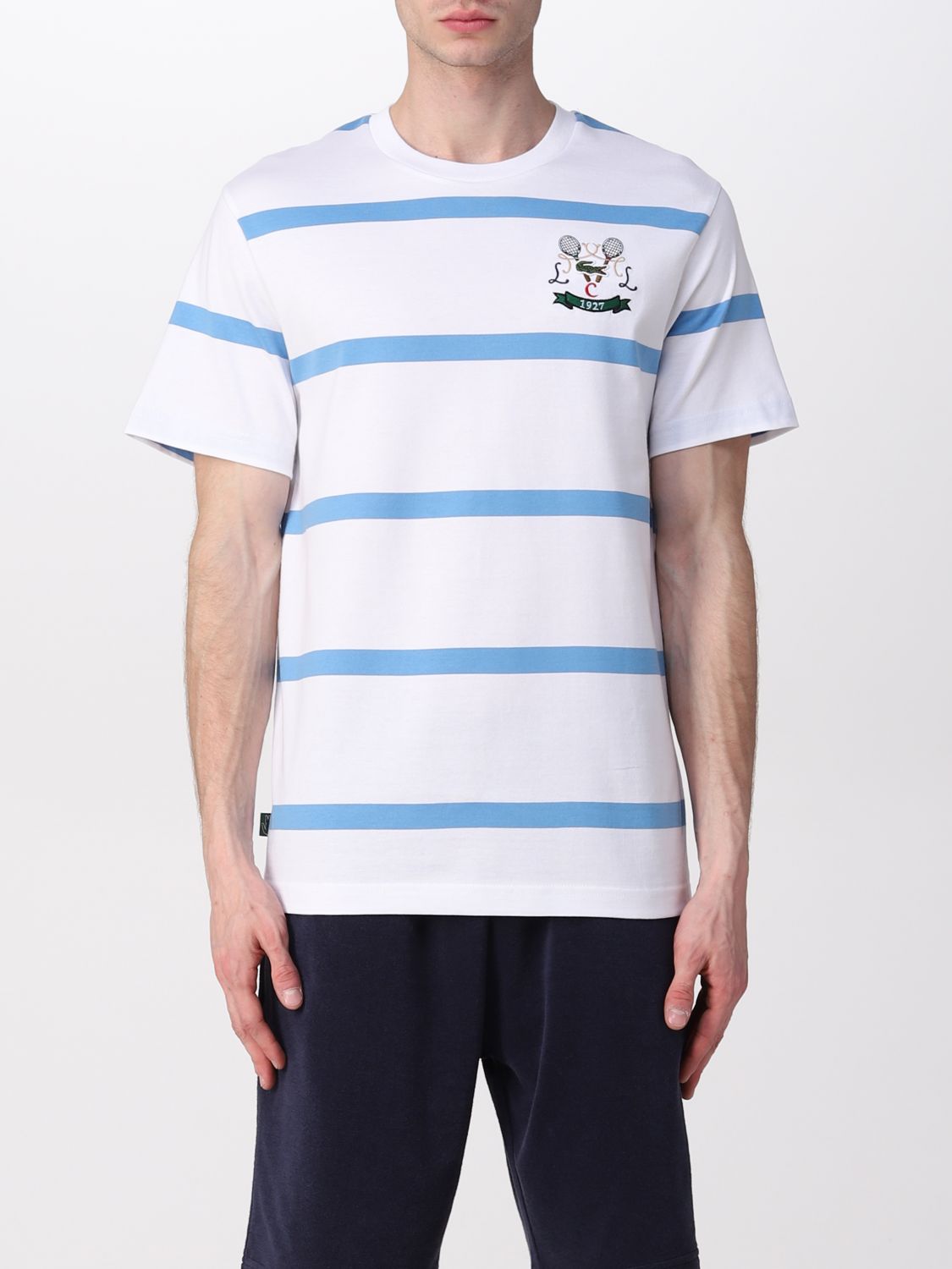 T-shirt Lacoste L!Ve: Lacoste L! Ve striped T-shirt gnawed blue 1