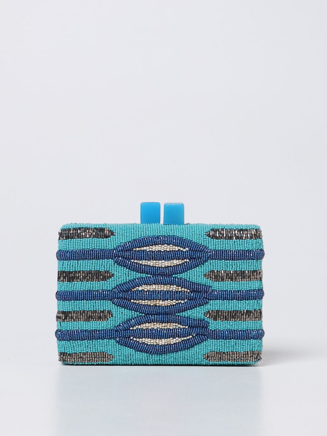 Maliparmi Beads Clutch In Turquoise