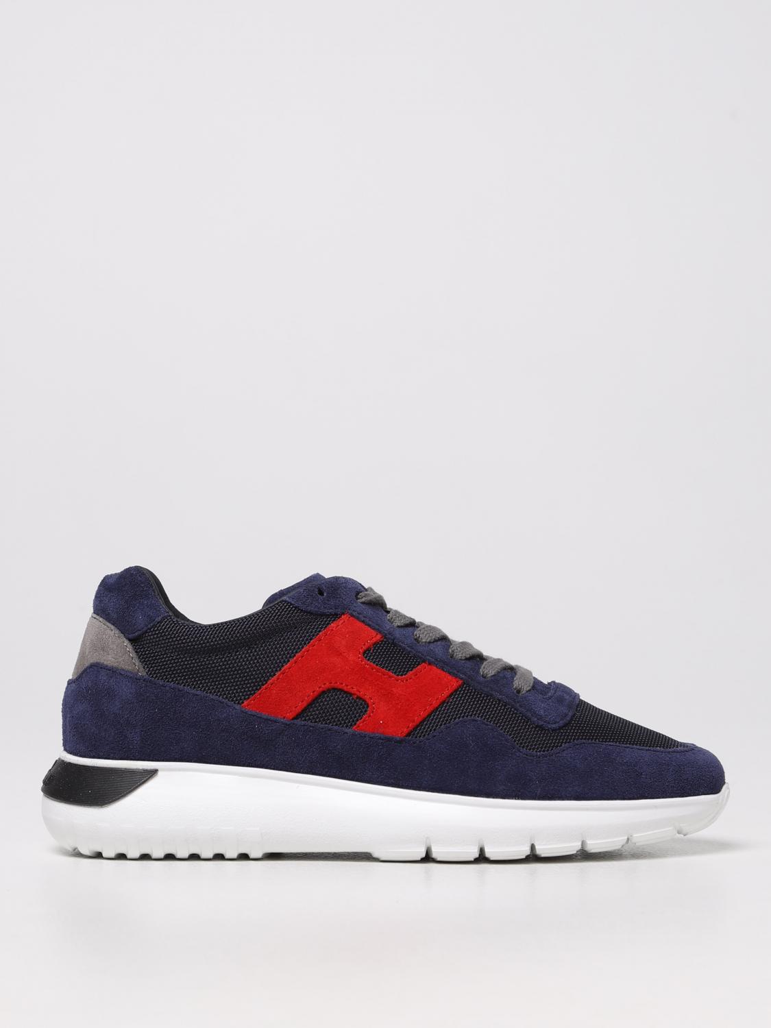 HOGAN: Sneakers Interactive 3 in camoscio e tessuto - Rosso | Scarpe Hogan  HXR3710AP31QZH GIGLIO.COM