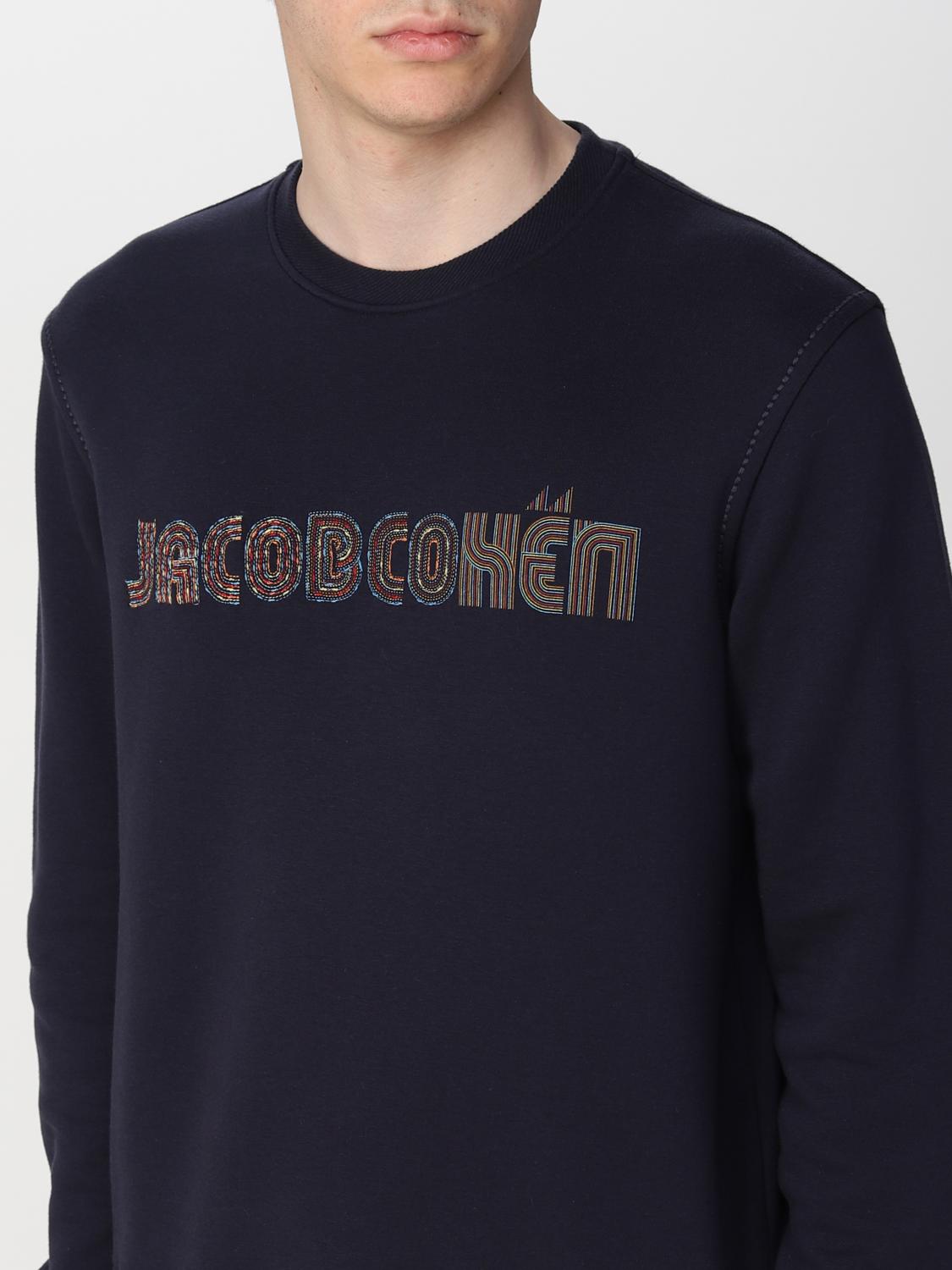 JACOB COHEN: Felpa in misto cotone con logo - Blue | Felpa Jacob Cohen  U600602M4374 GIGLIO.COM