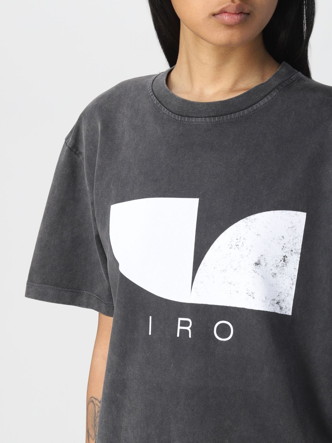 T-shirt Iro: T-shirt Iro in cotone con logo antracite 3