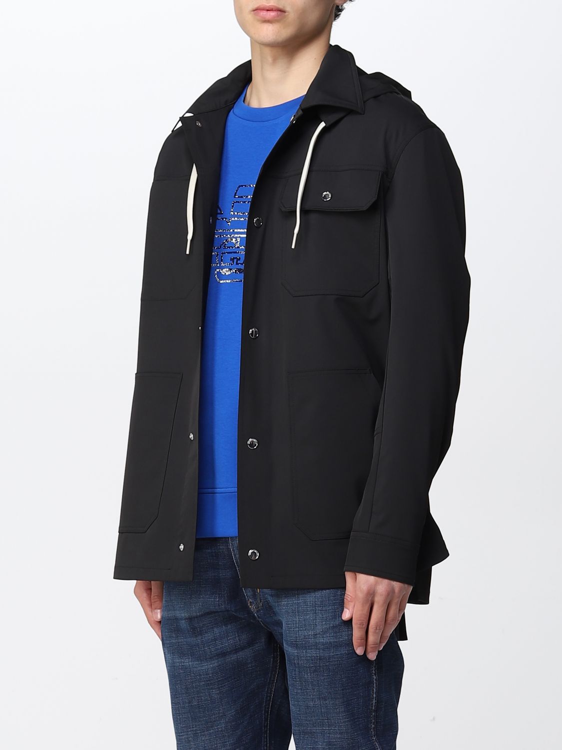 armani black coat mens