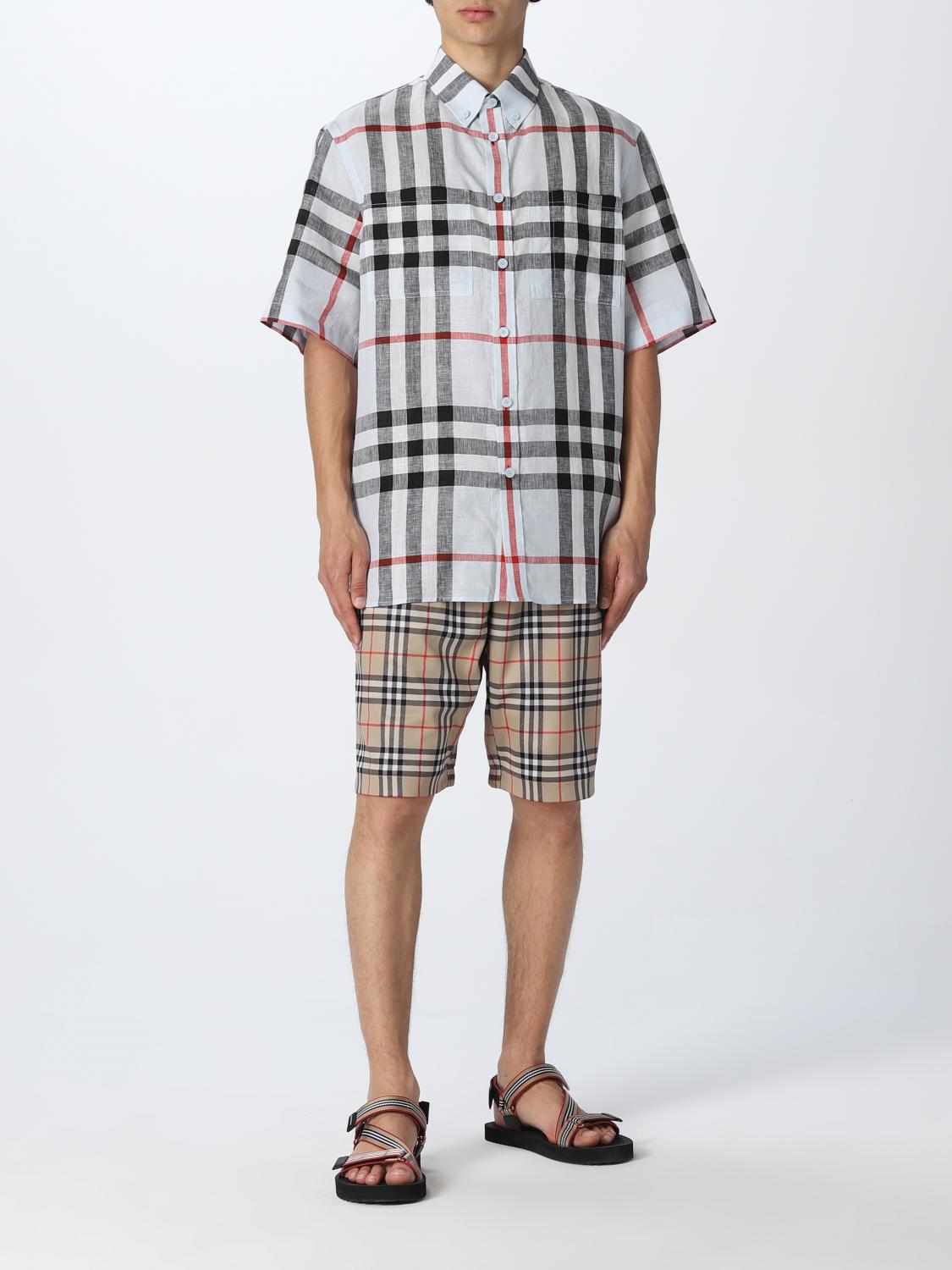 burberry white check shirt