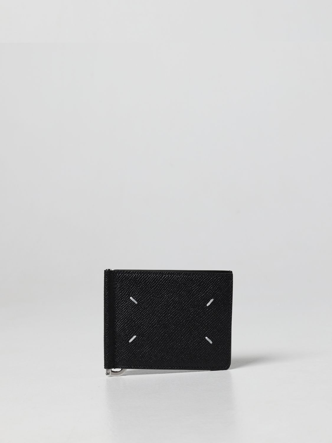 MAISON MARGIELA: leather card holder - Black | Maison Margiela