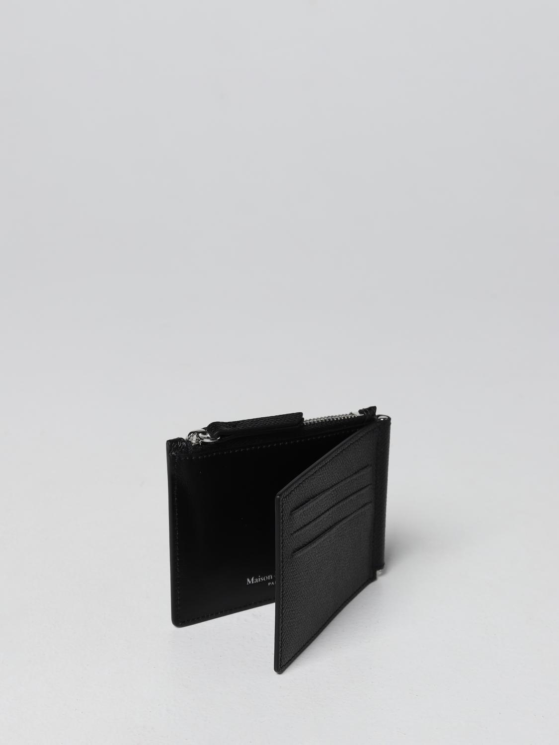 MAISON MARGIELA: Porta carte di credito in pelle a grana - Nero |  Portafoglio Maison Margiela SA1UI0018P4745 GIGLIO.COM