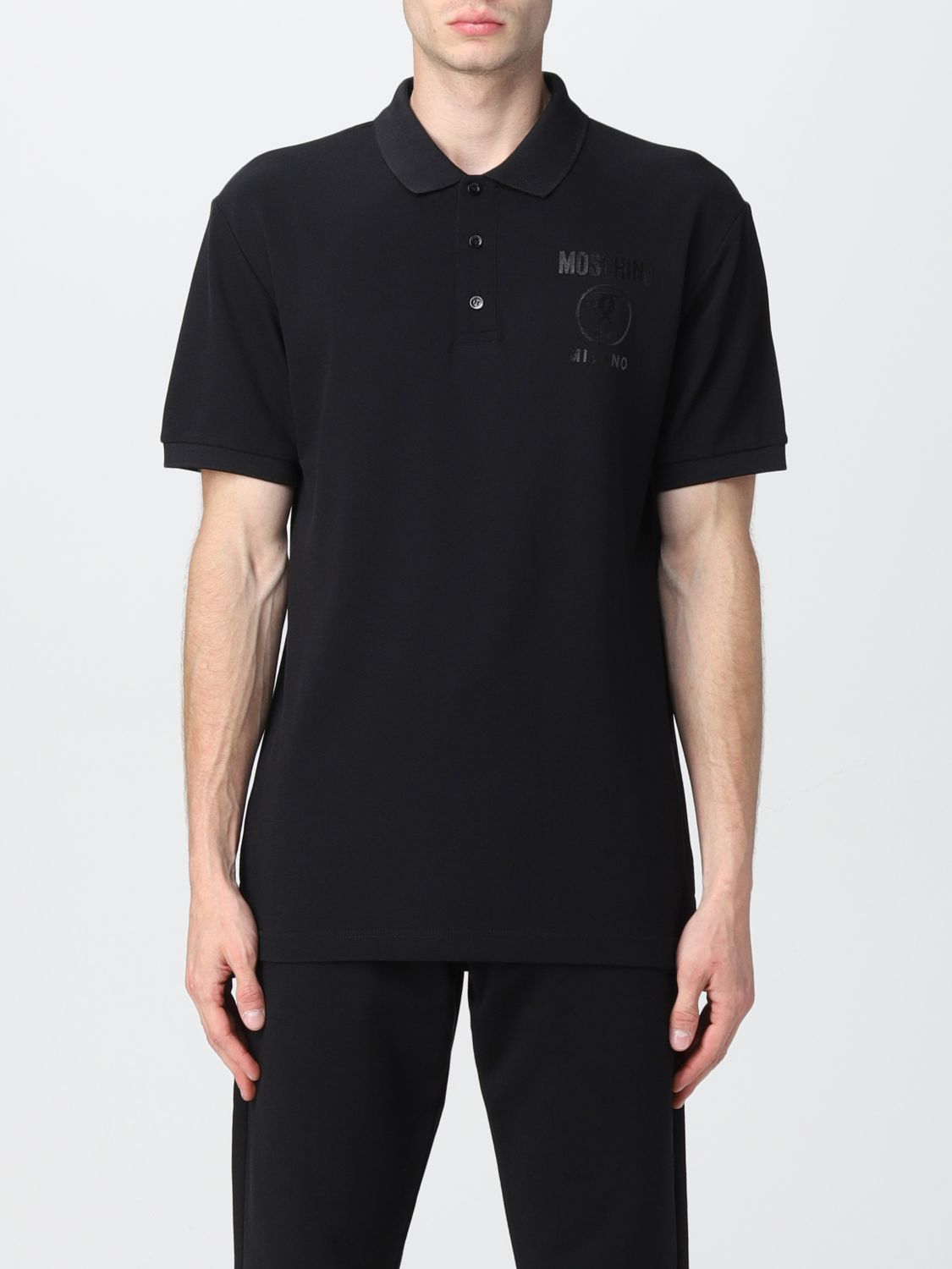 MOSCHINO COUTURE: men's polo t-shirt - Black | Moschino Couture polo ...