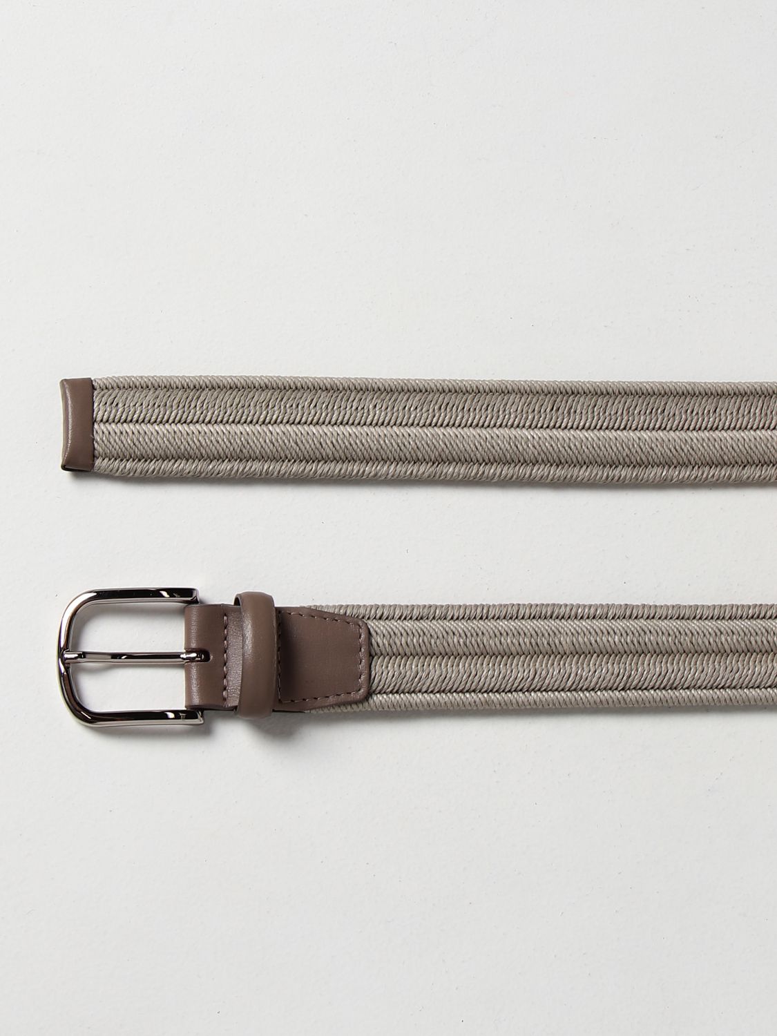 Cintura Orciani: Cintura Orciani in tela intrecciata e pelle grigio 2