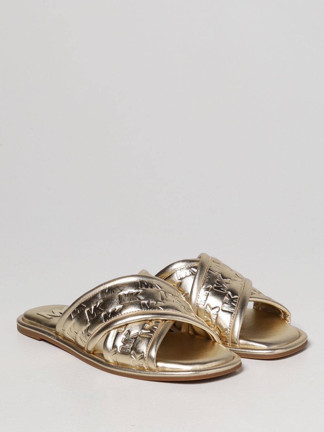 michael kors silver slippers