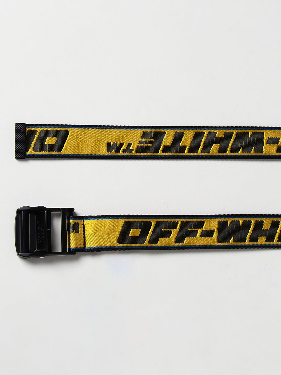 Belt Off-White: Off-White Industrial belt in logoed canvas yellow 2