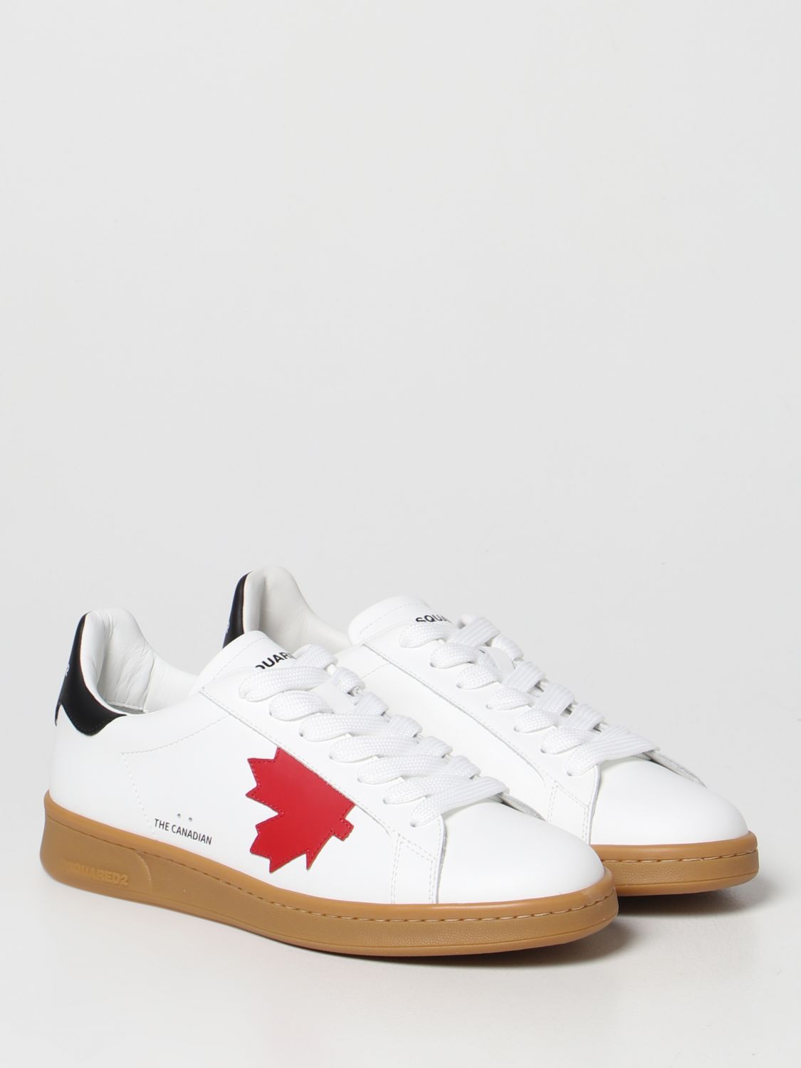 DSQUARED2: leather boxer sneakers - White | Dsquared2 sneakers ...