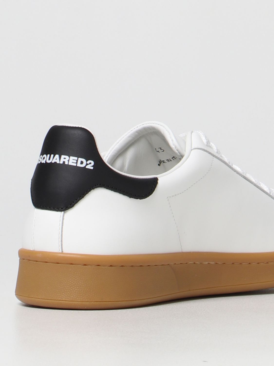 DSQUARED2: leather boxer sneakers - White | Dsquared2 sneakers ...