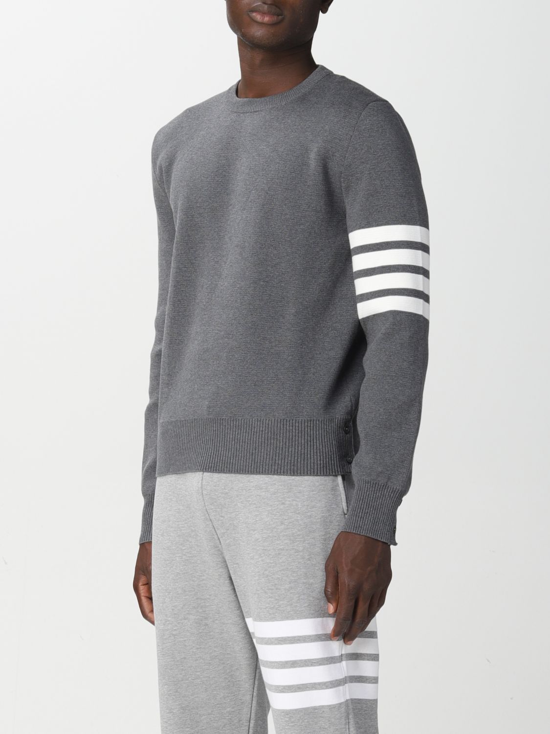 Sweater Thom Browne: Thom Browne Milano stitch pullover grey 4