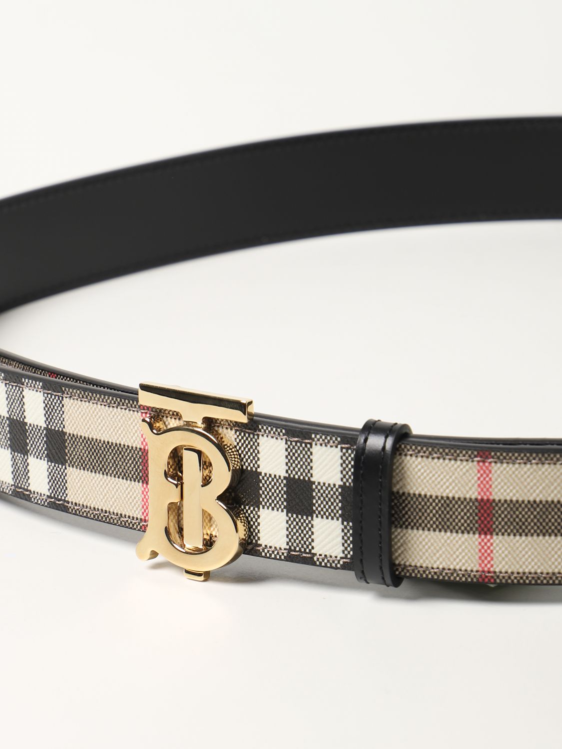 Burberry Black/Beige Beat Check Coated Canvas Reversible Buckle Belt 80CM  Burberry | The Luxury Closet