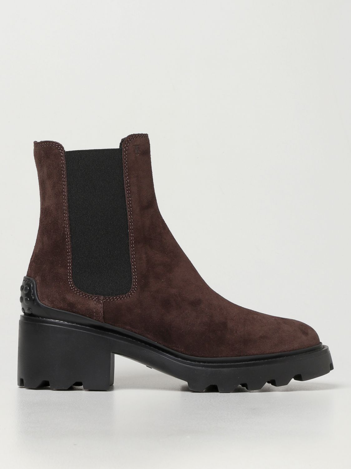 Flat booties Tod's: Tod's suede ankle boots brown 1