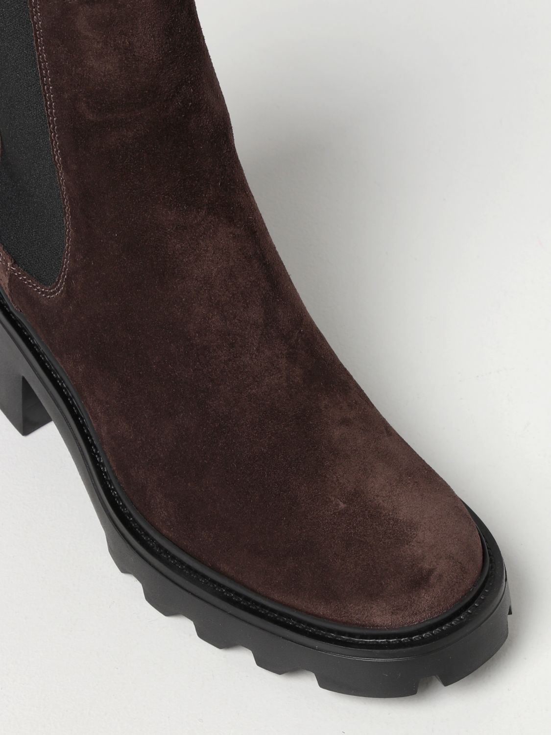 Flat booties Tod's: Tod's suede ankle boots brown 4