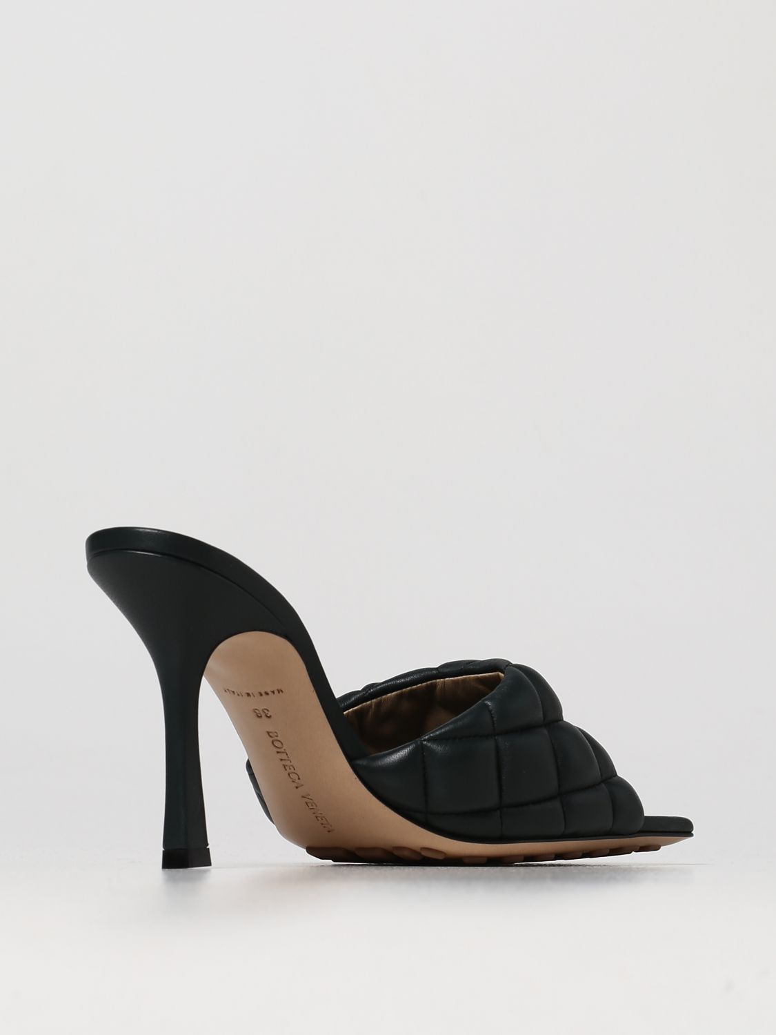 Heeled sandals Bottega Veneta: Bottega Veneta Padded Nappa leather sandals turquoise 3