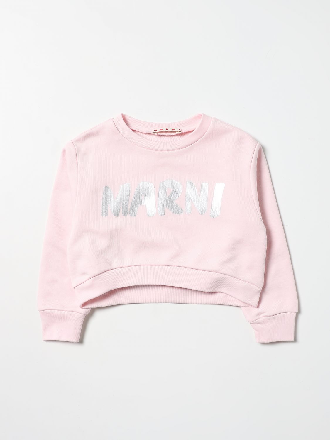 Maglia Marni: Felpa Marni in cotone con logo rosa 1