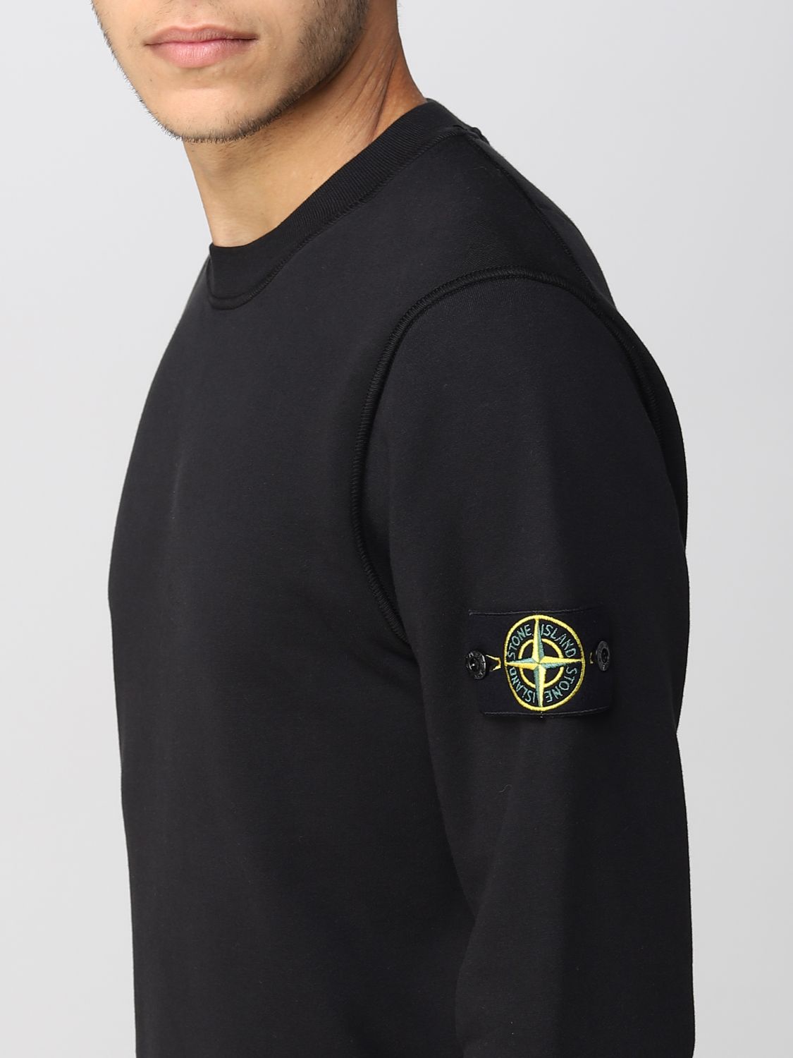 STONE ISLAND: sweatshirt for man - Black | Stone Island sweatshirt ...