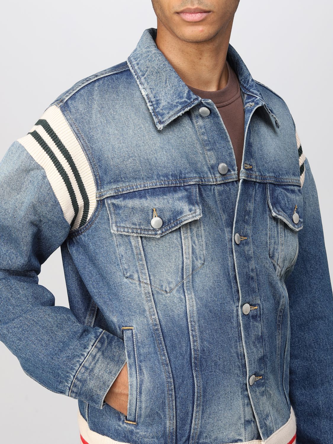 AMBUSH: jacket for man - Blue | Ambush jacket BMYE011F22DEN001 online ...