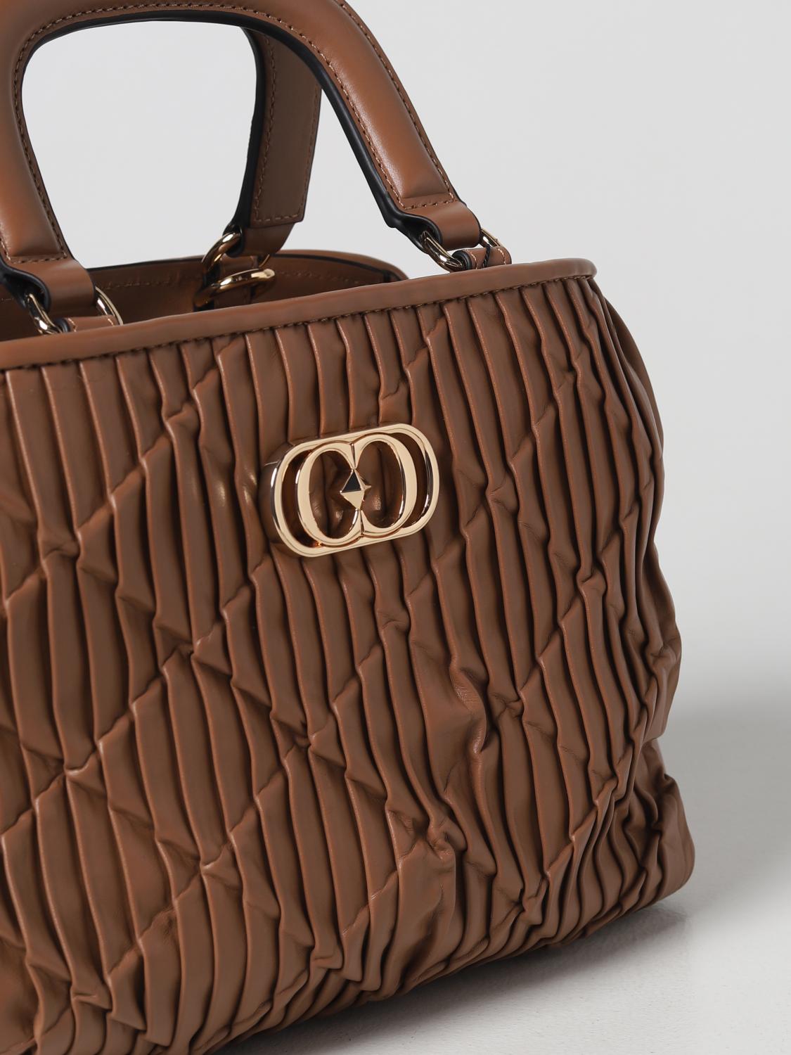 Borsa a mano La Carrie: Borsa Square La Carrie in pelle plisetteta cuoio 4