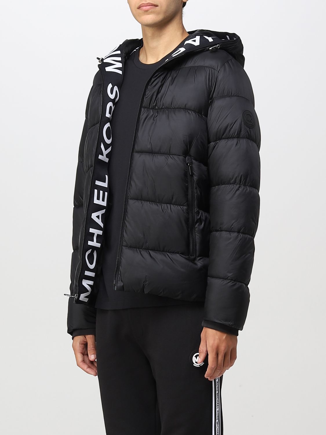 Buy Michael Kors MixedMedia Hooded Jacket  Black Color Men  AJIO LUXE